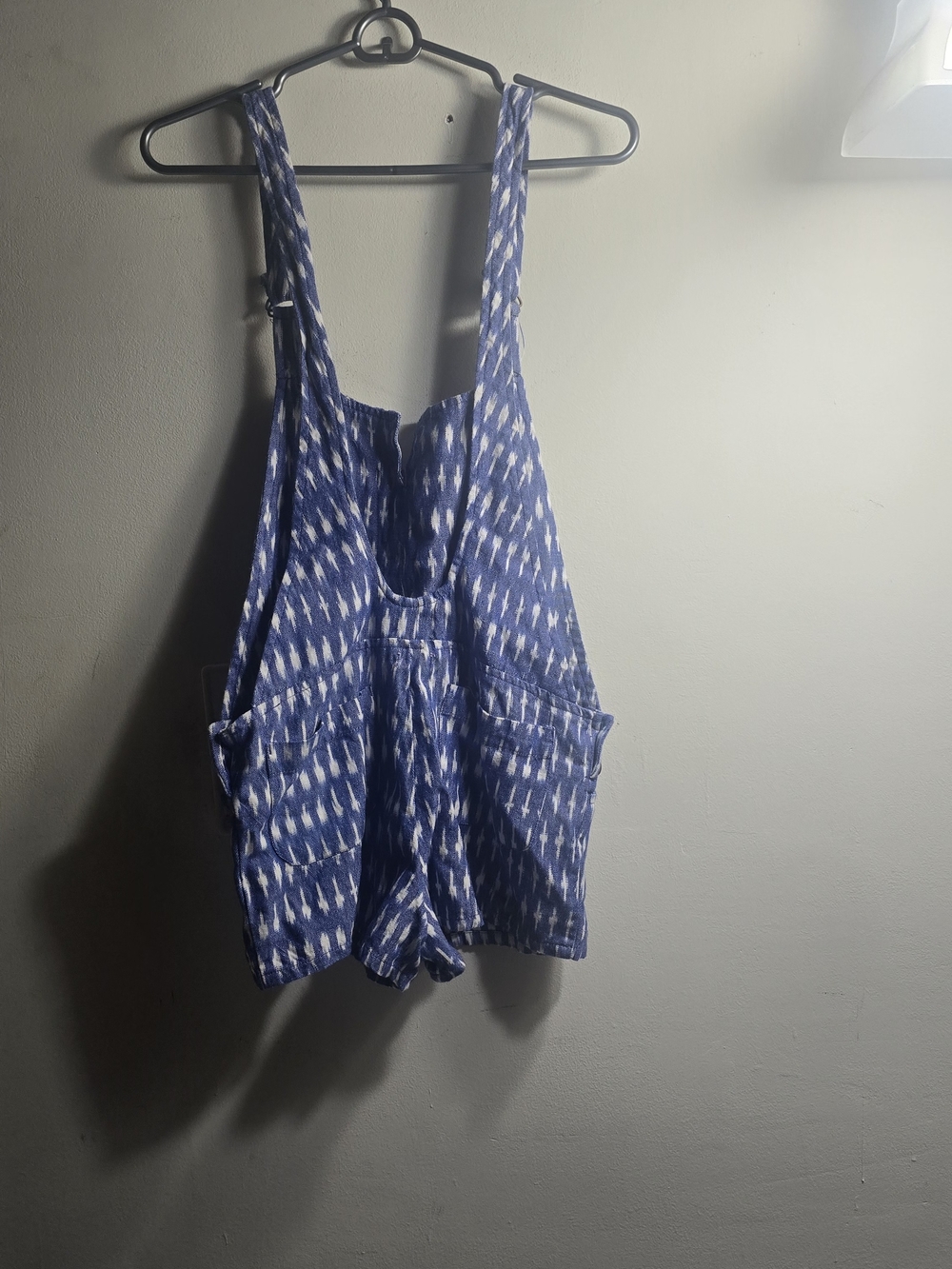 O'Neill Blue & White Patterned Short Overalls - Picture 3 of 4